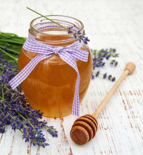 Honey and lavender flowers - Photo, image
