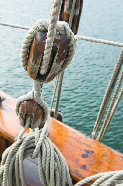 Rigging of an ancient sailing vessel - 写真・画像