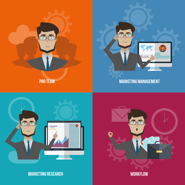 Conjunto de iconos de gerente de negocios
 - Vector, Imagen