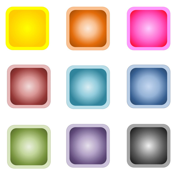 Ensemble de boutons carrés colorés
 - Photo, image