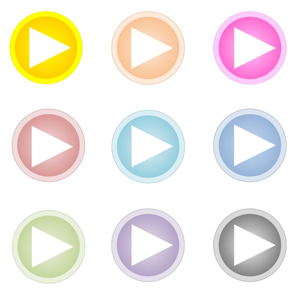Set of colorful play buttons - Photo, Image