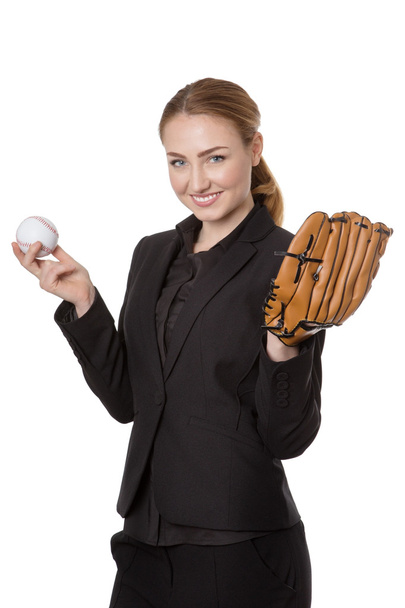 Empresaria con béisbol
 - Foto, imagen