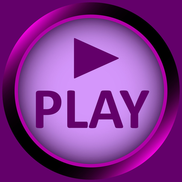 Icon violet play and symbol - Vector, Image