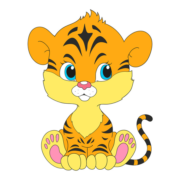Ένα χαριτωμένο μικρό cub τίγρη. - Διάνυσμα, εικόνα