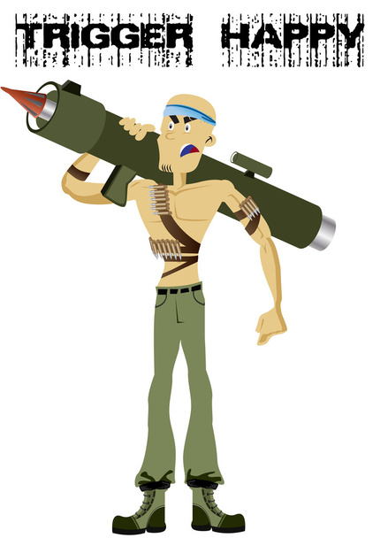 soldier with bazooka. - Vector, Image