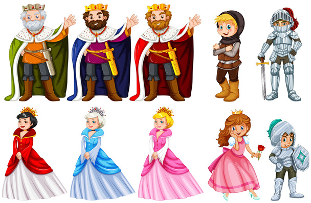 Different fairytales characters on white background - Vector, Image