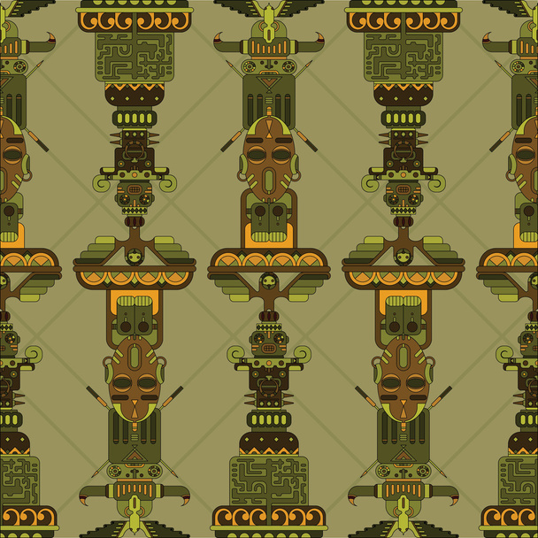totem poles seamless pattern - Vector, afbeelding