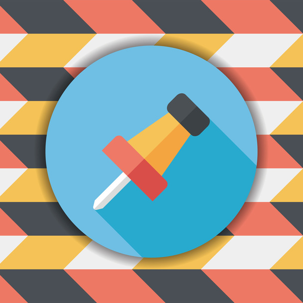 push pin flat icon with long shadow,eps10 - Vector, Imagen
