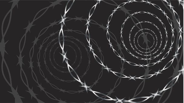 Vektorbild von spiralförmigem Stacheldraht - Vektor, Bild