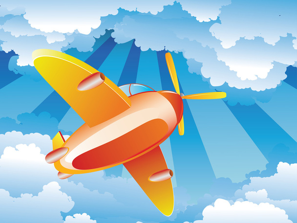 Airplane in the Sky - Vector, Image