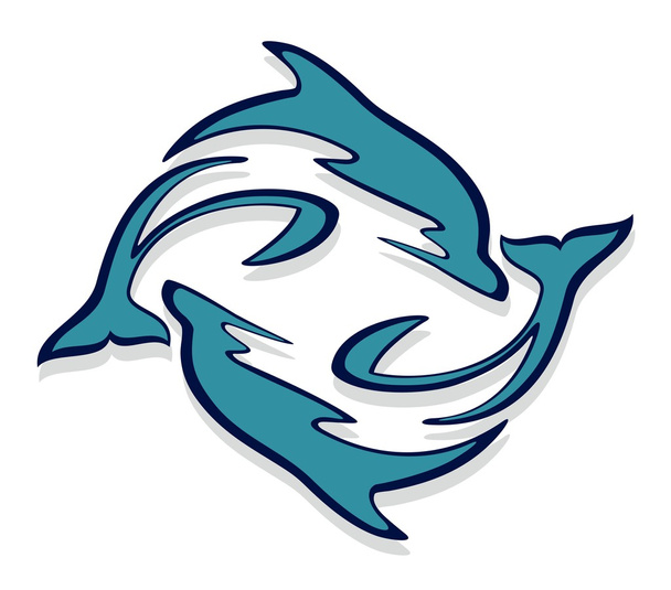 Logo with dolphins. - Vector, Image