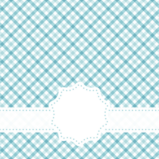 Checkered tabela tkaniny wzór z banerem - Wektor, obraz