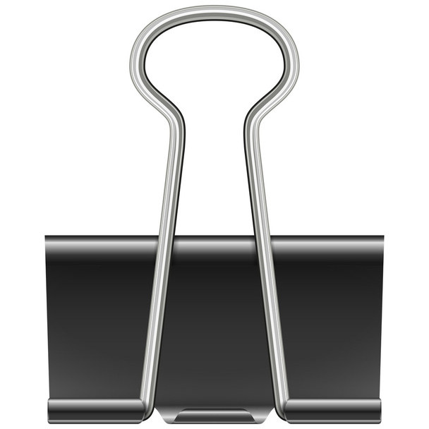 zwarte foldback clip geïsoleerd - Vector, afbeelding