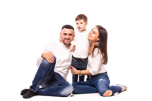 щаслива сім'я: мати, батько і син
  - Фото, зображення