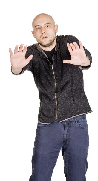 Young man wearing hoody and jeans   - Φωτογραφία, εικόνα