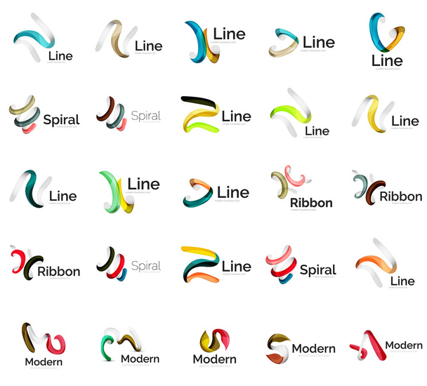 Набор абстрактных значков логотипа ленты
 - Вектор,изображение