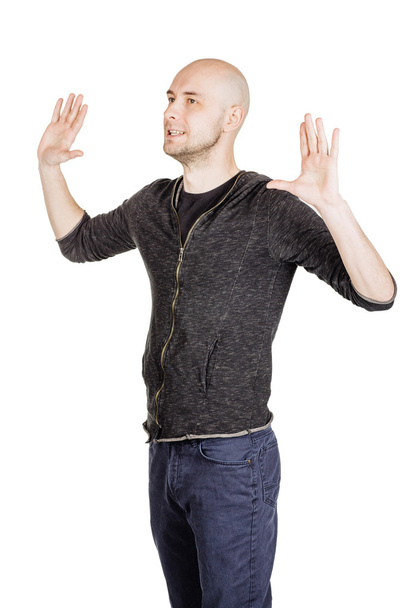 Young man wearing hoody and jeans   - Valokuva, kuva