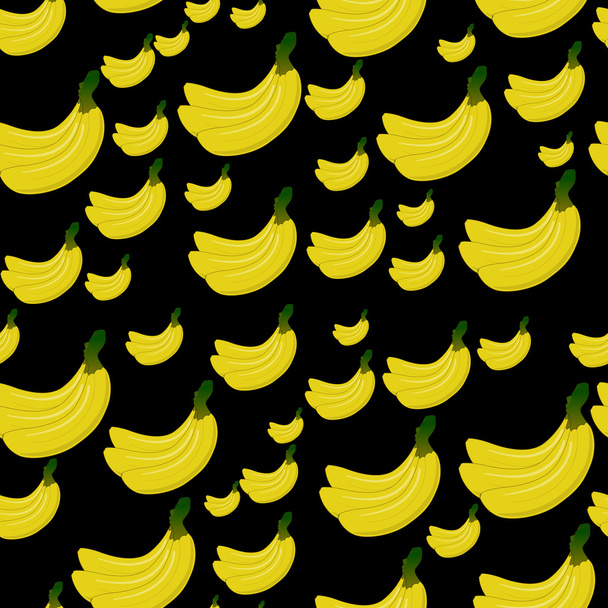 Seamless background with yellow bananas. - Vector, Imagen