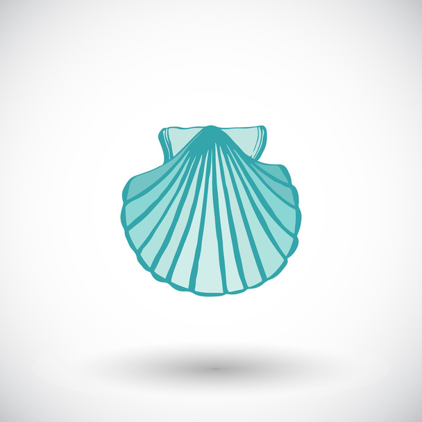 Scallop shell sketch. Hand-drawn sea or ocean life cartoon icon. Vector illustration. - Vecteur, image