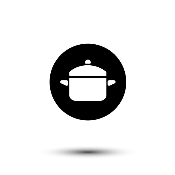 Schwarz-weißes Vektor-Kochtopfsymbol - Vektor, Bild