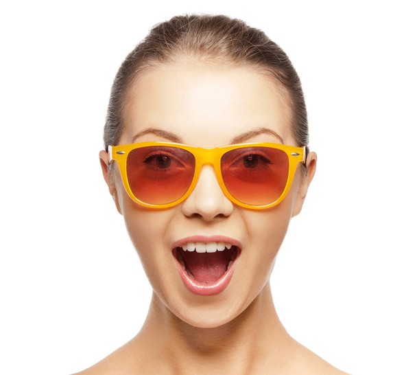 happy amazed teenage girl in sunglasses - Valokuva, kuva
