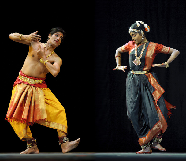 Indian Kalakshetra dancers - Φωτογραφία, εικόνα