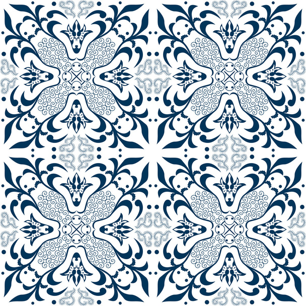Seamless pattern with chinese ornament floral - Vektor, Bild