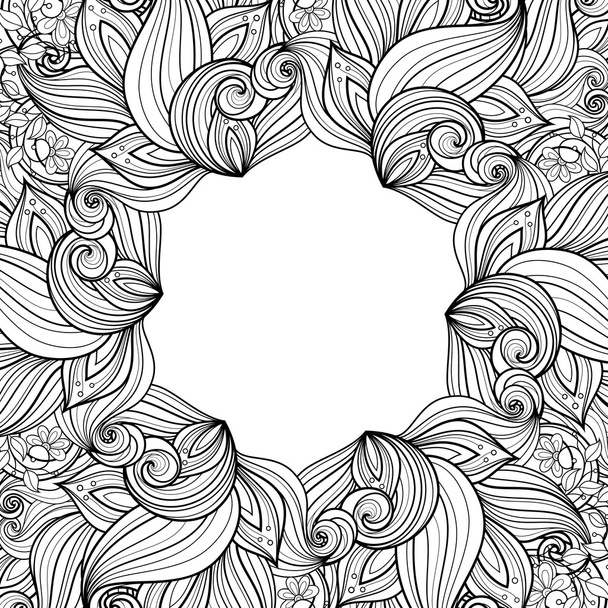 Monochrome Floral Background - Vector, imagen