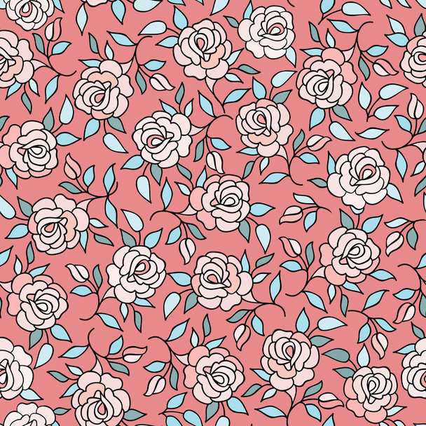Seamless pattern with rose flowers  - Vektor, kép