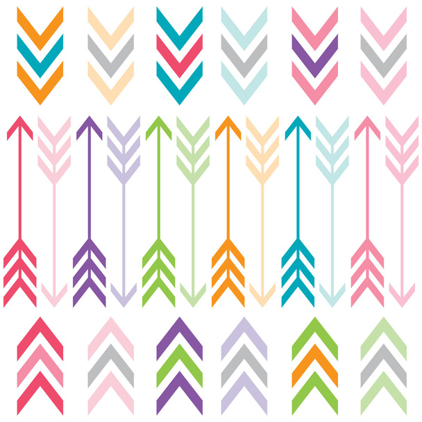 Rainbow Color Arrows Set - Vector, imagen