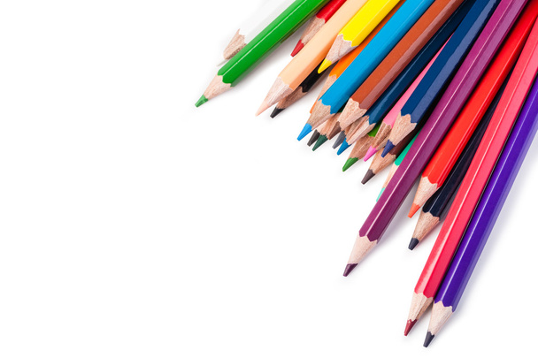 Кольорові олівці ізольовані на білому тлі
 - Фото, зображення