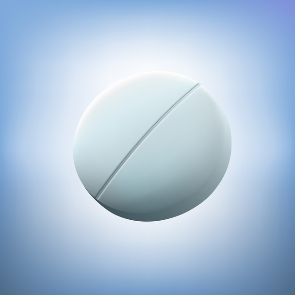 Round white tablet. - Vector, afbeelding