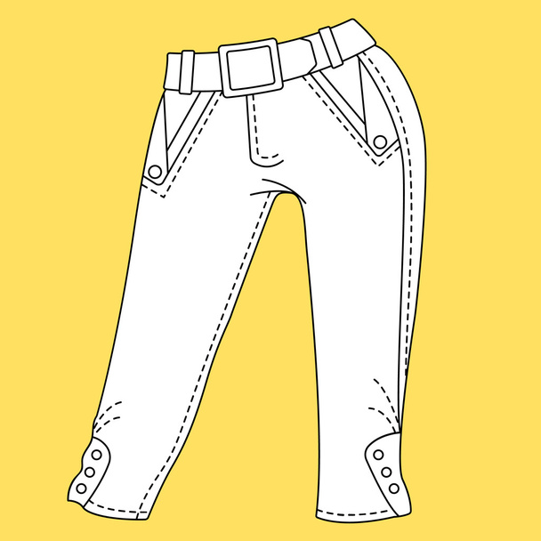 Jeans, trousers, pants. Fashion Illustration. - Vektor, kép