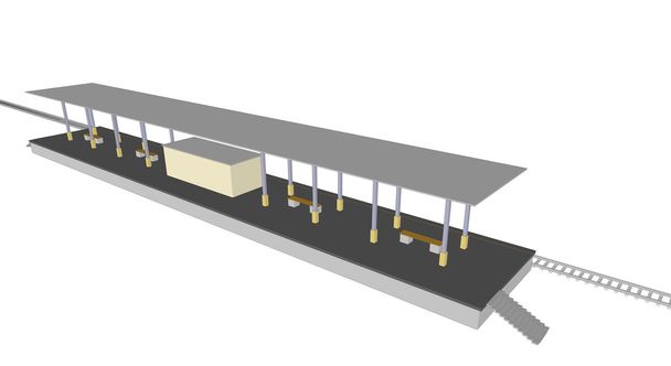vektorové ilustrace z vlakového nádraží nástupiště - Vektor, obrázek