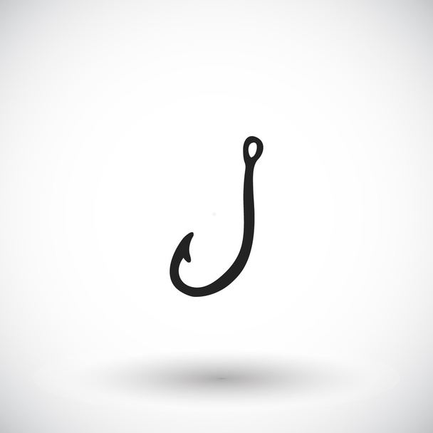 Fishing hook sketch. Hand-drawn fishing lure icon. Vector illustration - Vector, afbeelding