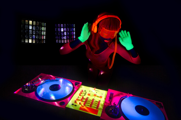 sexy neon uv brilho DJ
 - Foto, Imagem