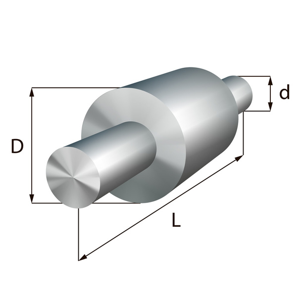 Ejes de acero con escalones objeto metálico industrial
 - Vector, Imagen