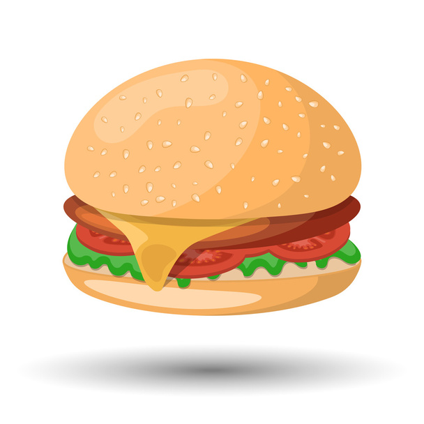 Hamburger colorful icon - Vector, Image
