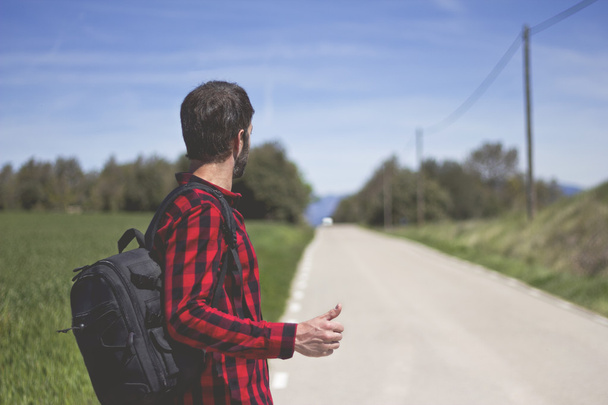 hipster doing hitchhiking - Photo, Image