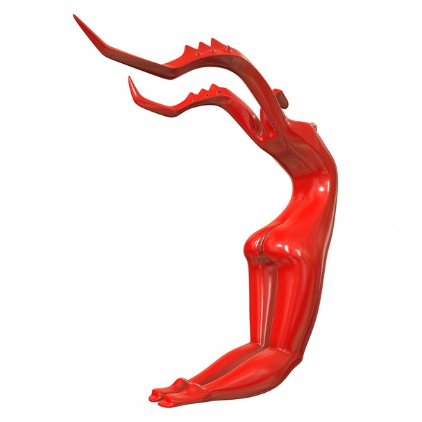 Sculpture Female praying mantis. 3d illustration - Photo, Image