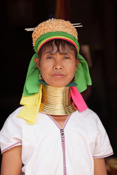 traditionelle Padaung Frau aus Myanmar - Foto, Bild