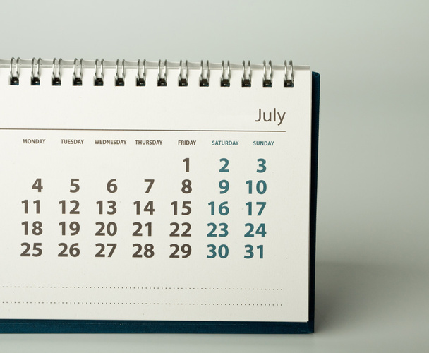 2016 year calendar. July - Foto, afbeelding