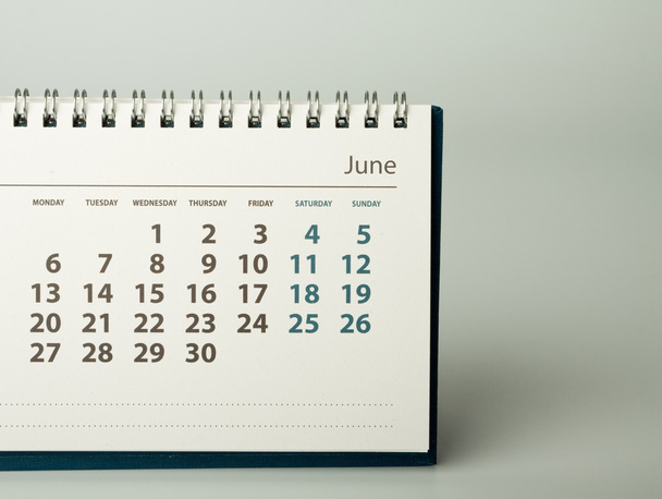 Calendário 2016 ano. Junho
 - Foto, Imagem