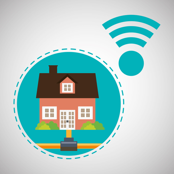 Home automation design. smart house icon. house concept, vector illustration - Vector, Image