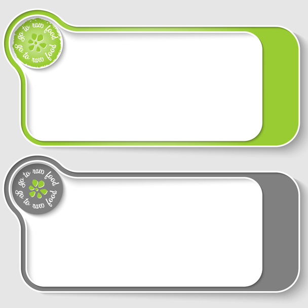 Two vector text boxes for your text and raw food icon - Vector, afbeelding