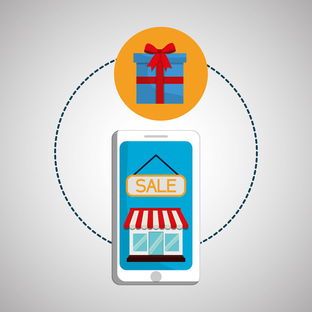 Projektowanie zakupów. ikonę e-commerce. koncepcja online, ilustracja wektorowa - Wektor, obraz