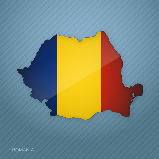 Mapa z Rumunii z flaga wektor - Wektor, obraz