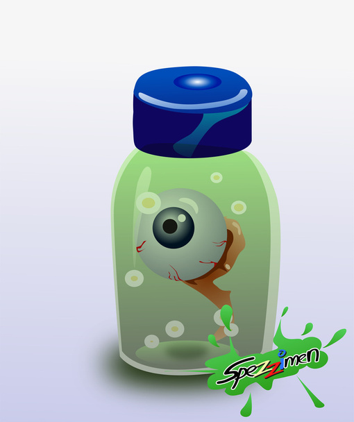 ανθρώπινο μάτι σε ένα μπουκάλι διάνυσμα - Διάνυσμα, εικόνα