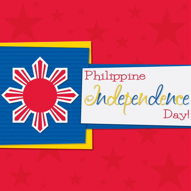 Funky Philippine Independence Day card in vector format. - Vector, Image