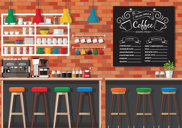 Café Interior
 - Vetor, Imagem